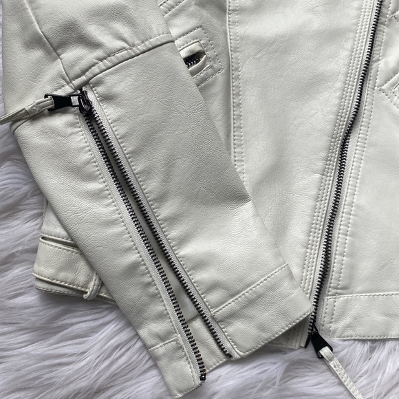 👽[ Apperloth ] White Zipper Motorcycle Jacket - Picture 11 of 14